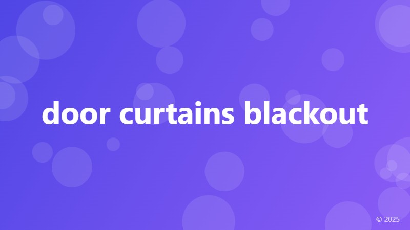door curtains blackout