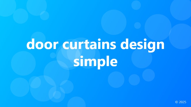 door curtains design simple