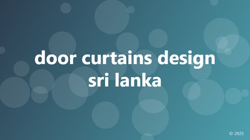 door curtains design sri lanka