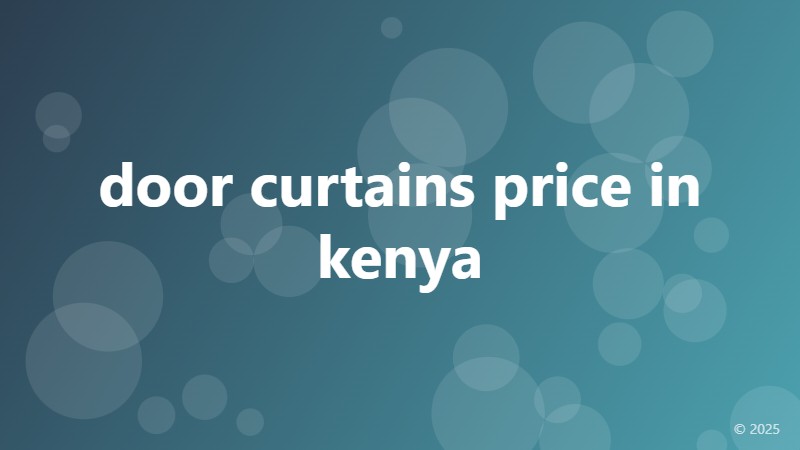 door curtains price in kenya