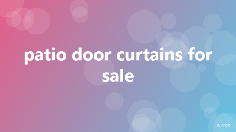patio door curtains for sale