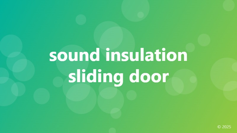 sound insulation sliding door